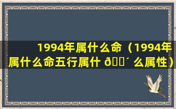 1994年属什么命（1994年属什么命五行属什 🌴 么属性）